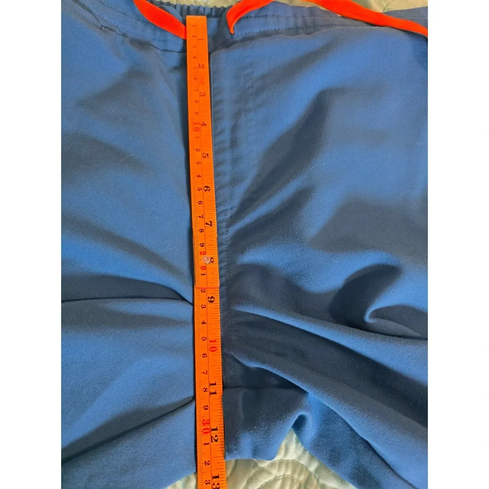 FIGS Technical Collection Yola Alps Blue Scrub Pants Size L TW2000R Orange Tied